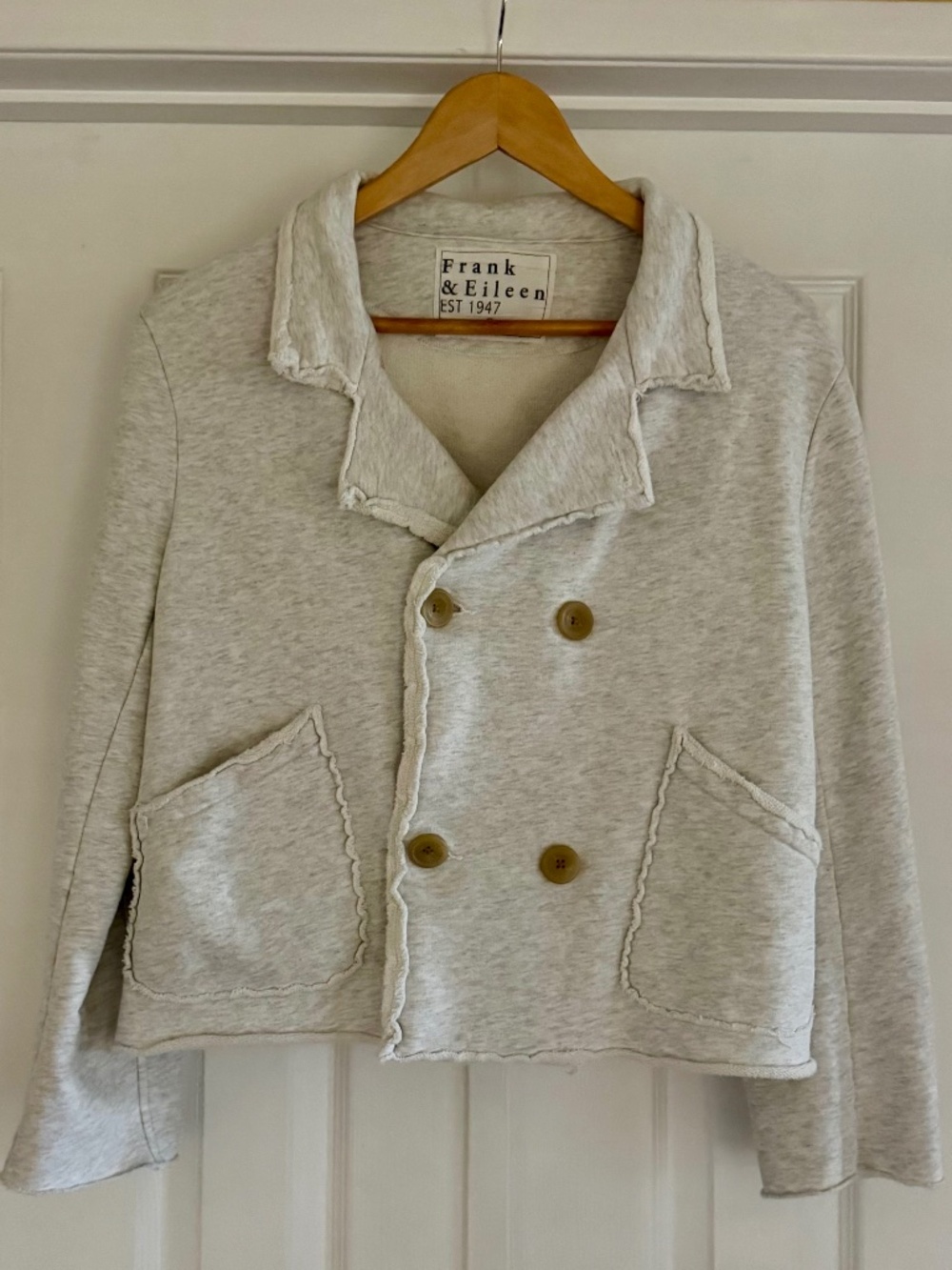 Frank & Eileen Mini Belfast, Cropped Sweatshirt Peacoat - M - Grey Melange - Picture 2 of 8